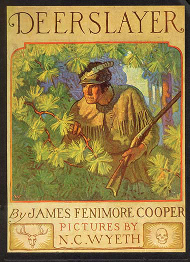 « deerslayer » par n.c. wyeth rétro, H 36 po x l 24 po, Cadre noir