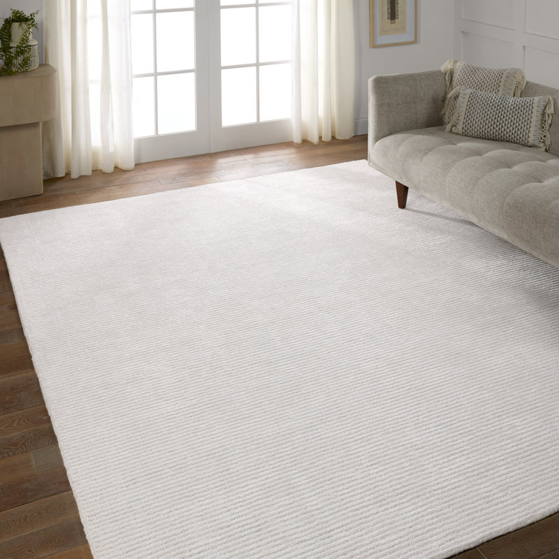 Striped Area Rug in Ivory, Rectangle 4' x 6'