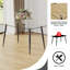 Table de salle à manger moderne en verre rectangulaire pour 4 à 6 personnes, plateau en verre trempé avec pieds robustes en métal noir, polyvalente pour la cuisine et les espaces de vie