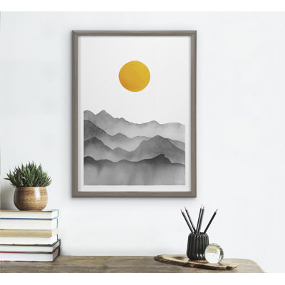 Art mural en verre encadré noir et jaune par Cat Coquillette