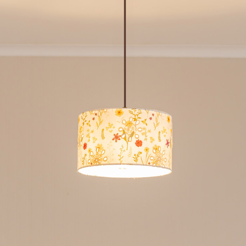 Fabric Drum Lamp Shade ( Slip-On ) in Cream, 15cm H x 25cm W x 25cm D