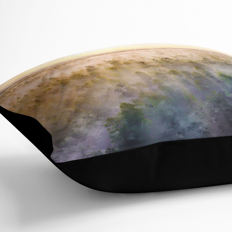 Fog over the Forest Cushion with Filling, 55cm H x 55cm W x 20cm D, Black