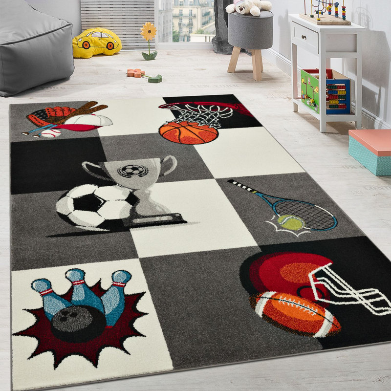 Swasey Grey/Black/White Area Rug, Rectangle 160 x 220cm