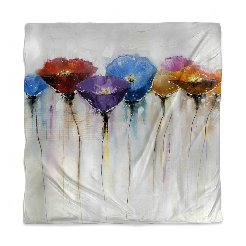 Colorful Flowers Botanical Industrial Duvet Cover | Home Decor