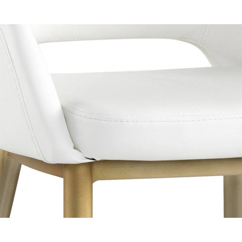 Urban Unity Barrel Chair, Onyx Faux Leather, Antique Brass