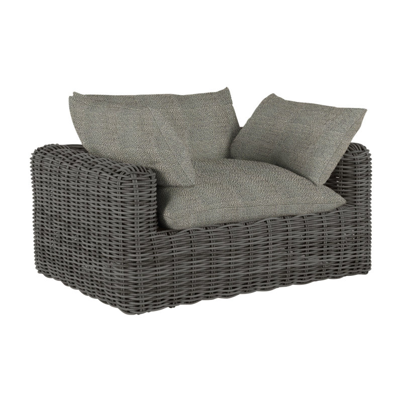 Montecito Patio Chair with Cushions, Raffia, Intermix Bark, Welt