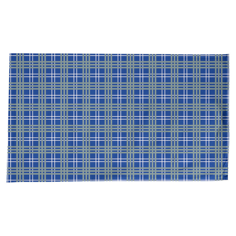 Nappe en mélange de coton à carreaux, Bleu royal / blanc / argent vert