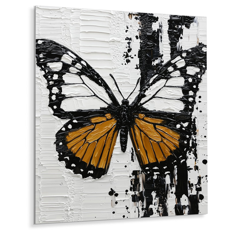 «Minimal Monarch Majesty Butterfly - Animals», art mural en métal, H 32 po x l 16 po x P 0,84 po