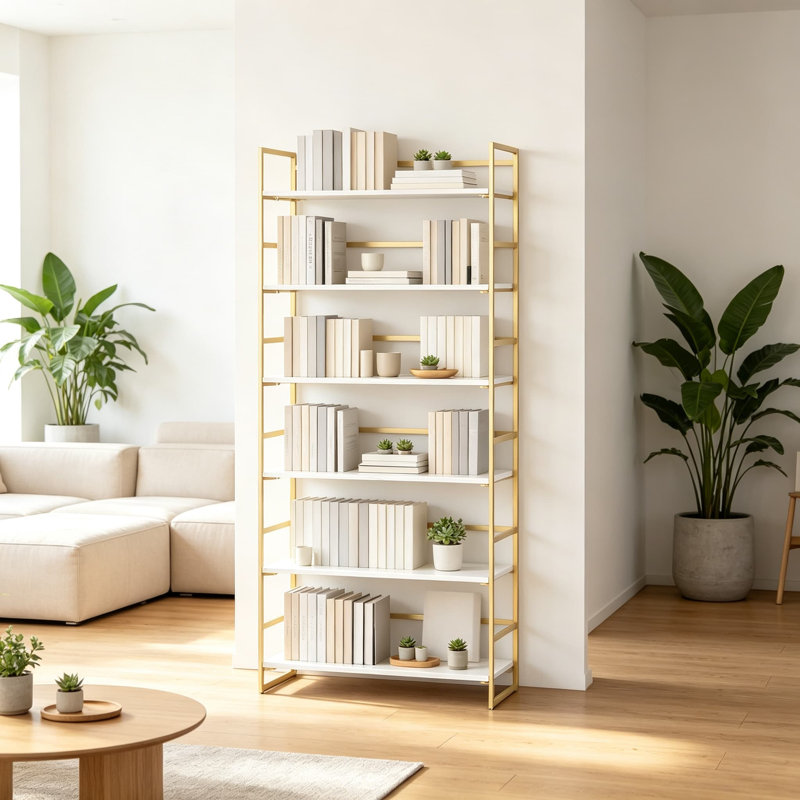 Bibliothèque pliante multifonctionnelle rétro, Doré