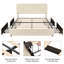 Double Size Upholstered Beds, Modern Platform Bed Frame With Adjustable Headboard And 4 Storage Drawers, Wooden Slats Support, No Box Spring Needed-672314070