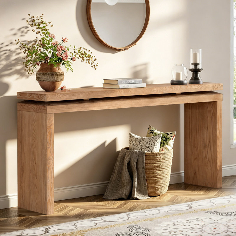 Mariany 60" Console Table, Antique Brown