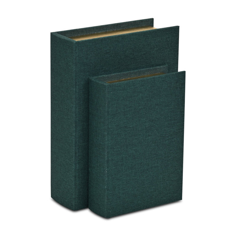 Ensemble de 2 boîtes à livres Aiyanna, Dark Green