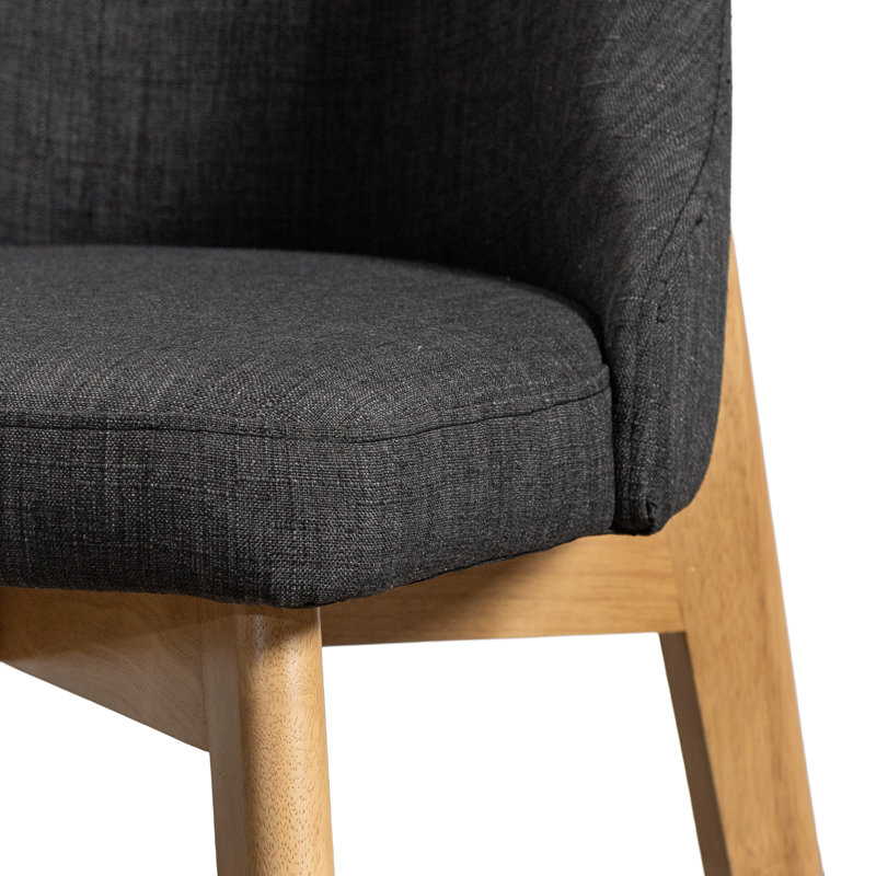 Chaises de salle à manger rembourrées Modern, Bois naturel, 6, Gris foncé