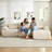 110.20"W L-Shaped Modular Corner Sectional 4-Piece Plush Corduroy Sofa, Cloud Couch with 1 Ottoman,No Assembly Required-120773657
