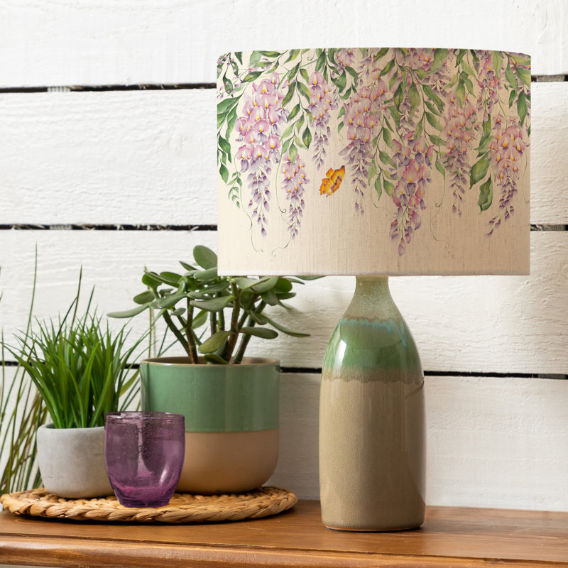 Narvi Jade Table Lamp & Mariposa Eva Purple Shade
