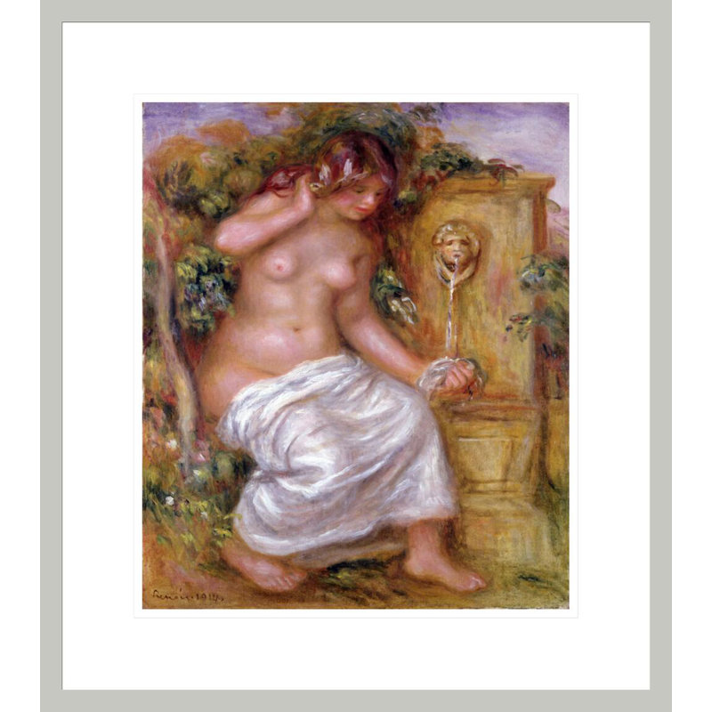 «The Bather at the Fountain» par Pierre-Auguste Renoir, impression giclée encadrée, 19,97 po H x 17,75 po L