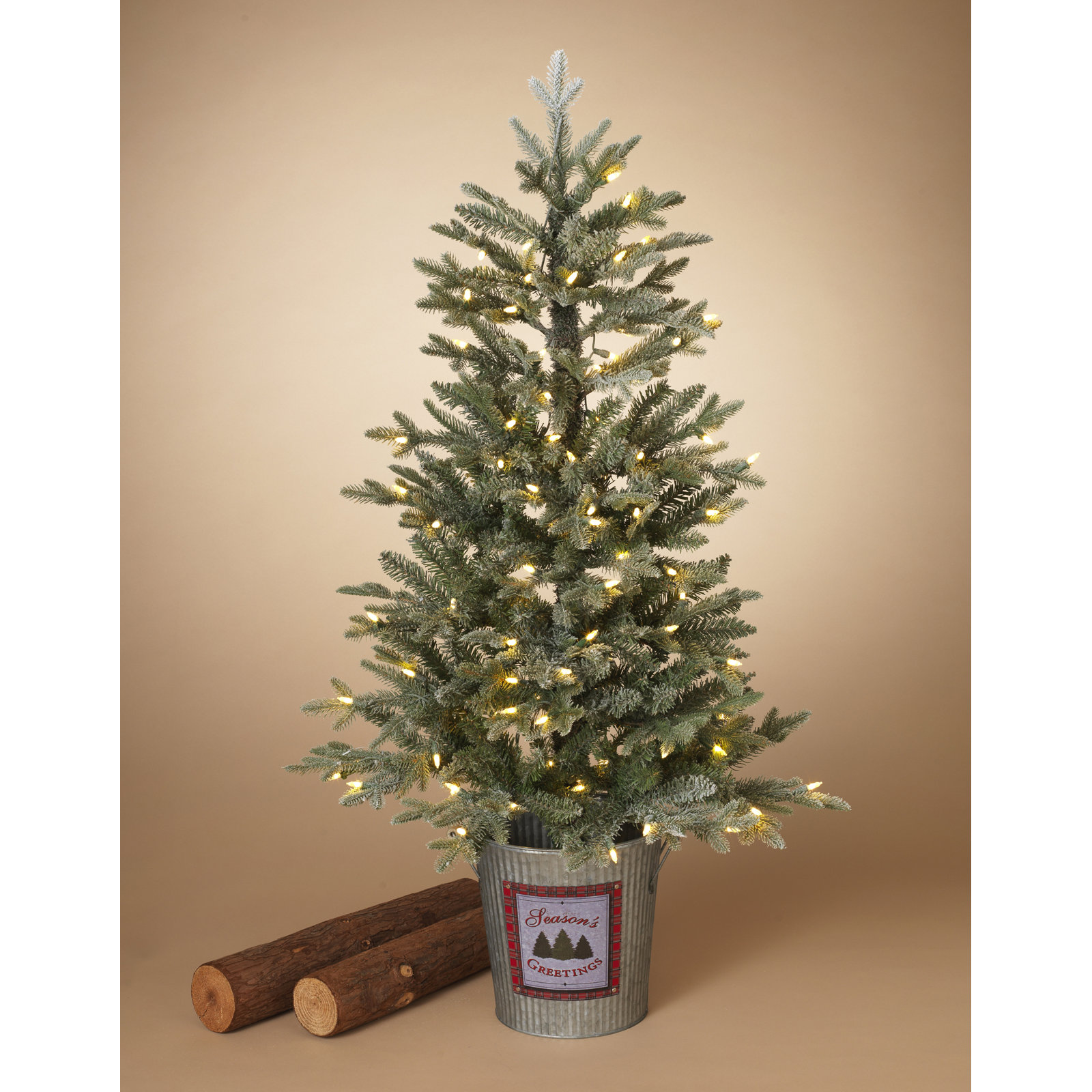 4 Ft. Illuminating Flocked Half Holiday Tree