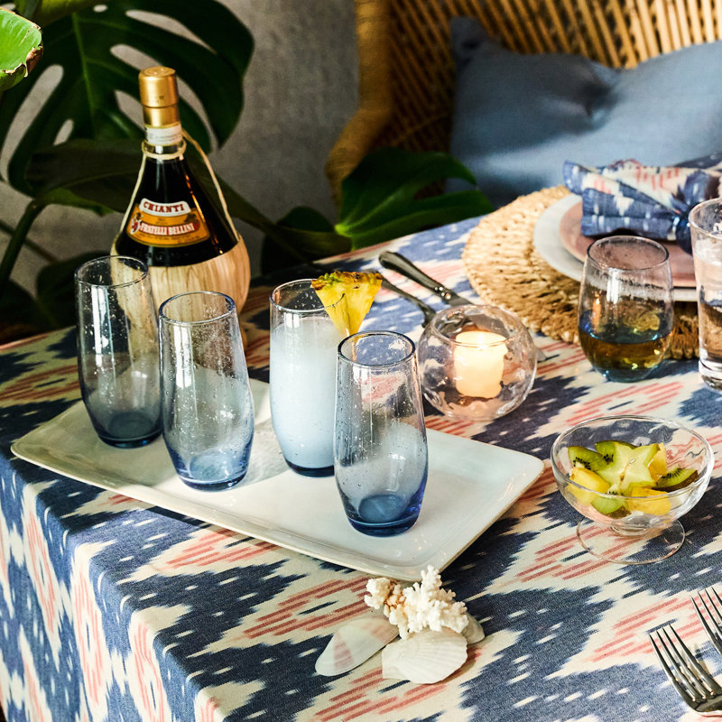 Provence Stemless Flute, Clear/Chambray
