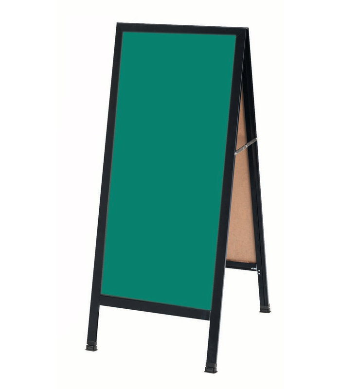 A-Frame Sidewalk Chalkboard, Black Powder Coat, 3' 6" H x 1' 6" W