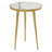 Esters Aluminum Metal Gold Side End Accent Table with Marble Top with Gold Inlay