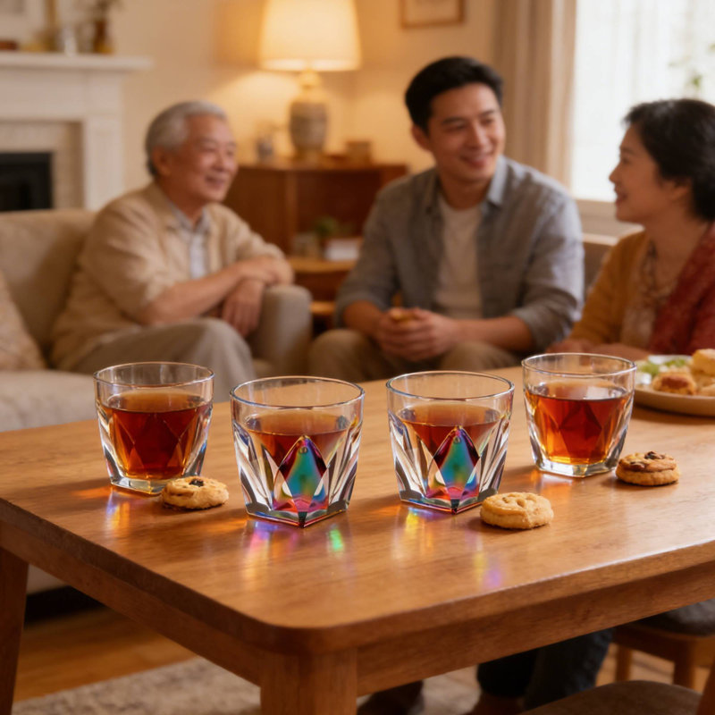 4 verres à cocktail incassables 9 oz, conception arc-en-ciel pour les pique-niques de camping en cuisine