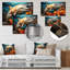«Dolphin Marine Symphony Geometric - Animals», reproduction d'art en métal-1132906565