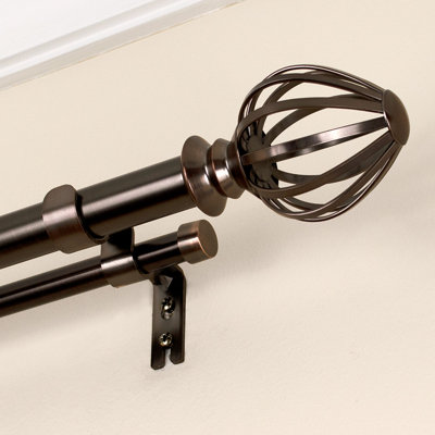 Mersey Steel Adjustable Double Curtain Rod