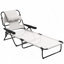 Méridienne pliante avec dossier inclinable, fauteuil de bronzage, blanc crème