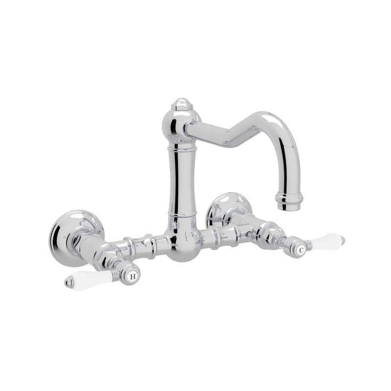 Acqui® Bridge Faucet, Polished Chrome/White