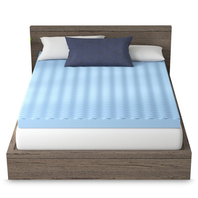 Vibe 4” Wave Convoluted Gel Memory Foam Mattress T 4'' Memory Foam Mattress Topper