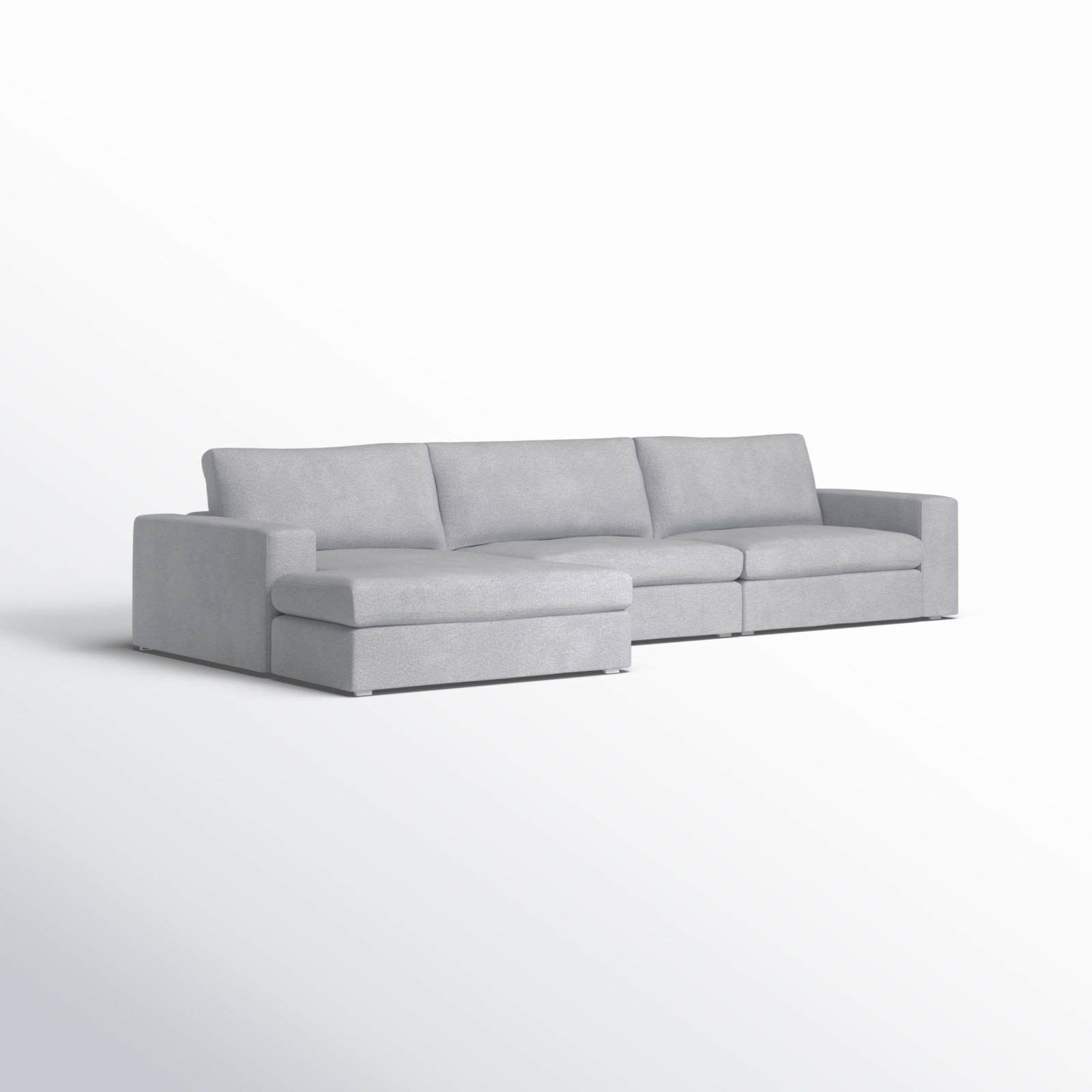 Ojai 3 - Piece Upholstered Sectional, Left Hand Facing, Light Gray Chenille