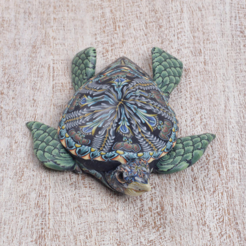 Vibrant Sea Turtle Sculpture