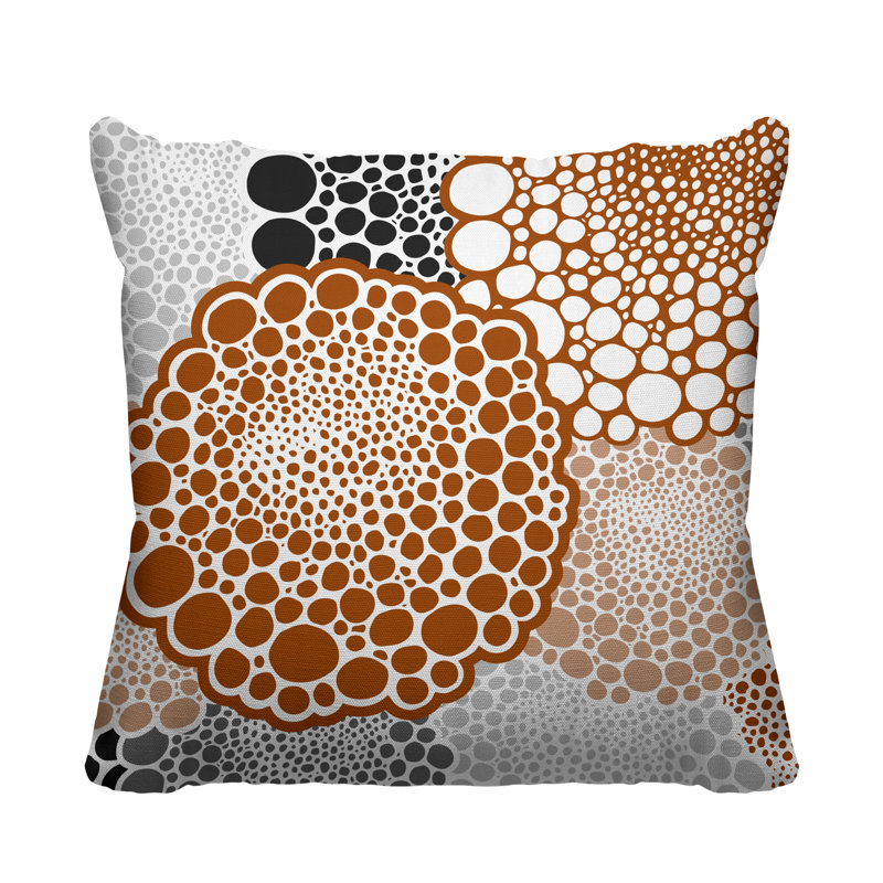 Coussin Bryony, L 19 po x H 19 po, Orange brûlé