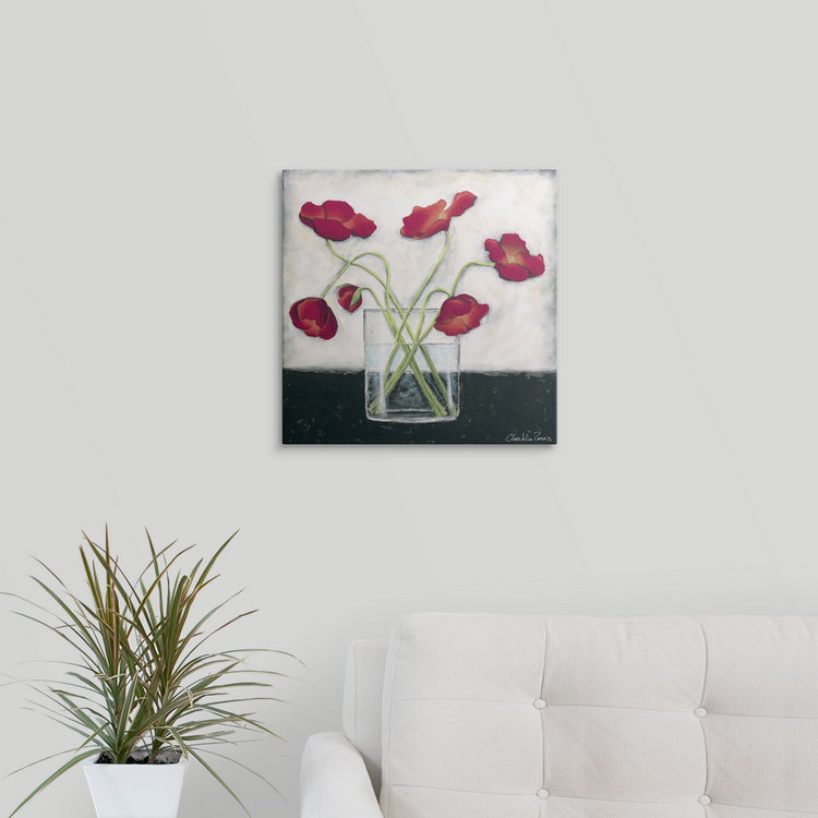 « printed i », chariklia zarris, reproduction d’art Modern Poppies, H 35 po x l 35 po x P 1,5 po, Toile