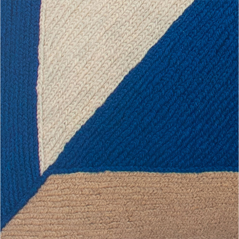 Marianne Wool Square Pillow Cover, Blue/Ivory