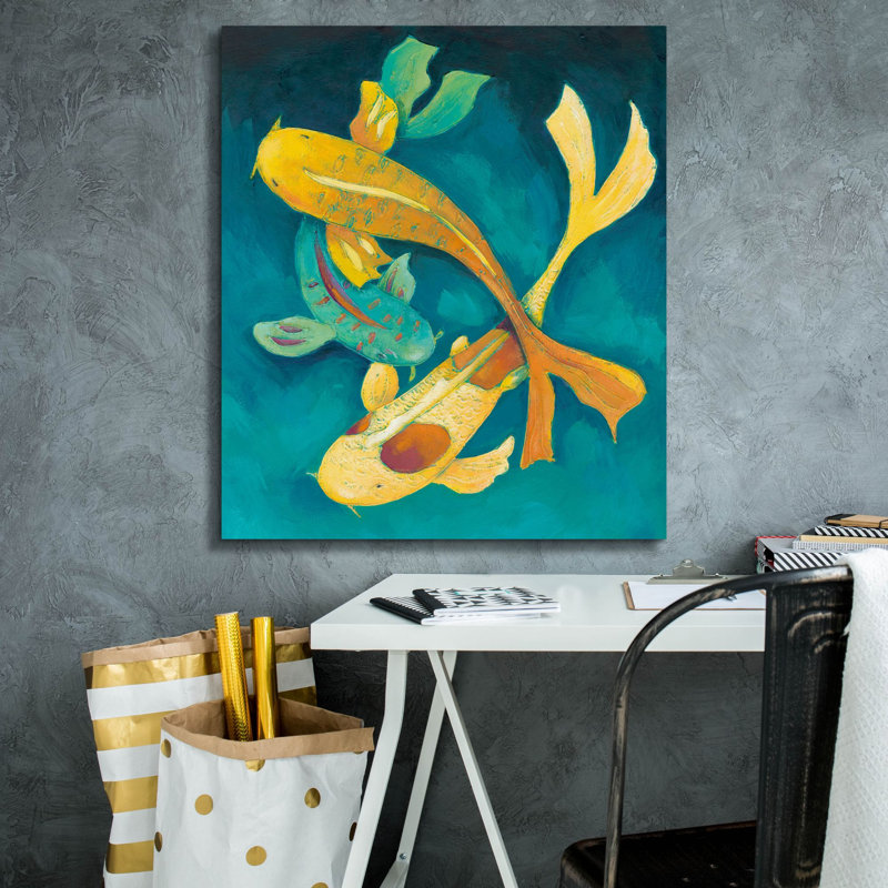  «Ornamental Koi 1» par Chariklia Zarris, art mural sur toile, 26 po x 30 po, H 30 po x l 26 po