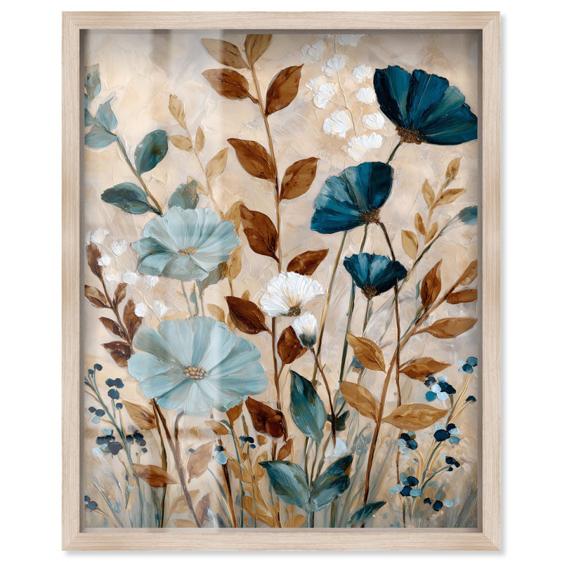 Impression d'automne «Autumnal Blues I» par Art Remedy, H 37 po x l 31 po, Crème, crème