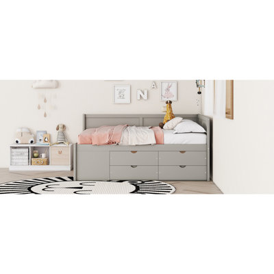 Daybed with Drawers and Shelves