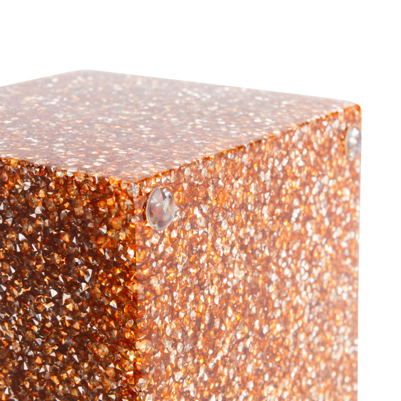 Sparkles Home Luminous Rhinestone Cotton Ball Storage Container | Bathroom Vanity Decor, Topaz