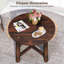 Table basse d'extérieur 2 pièces avec petite table basse ronde en bois massif