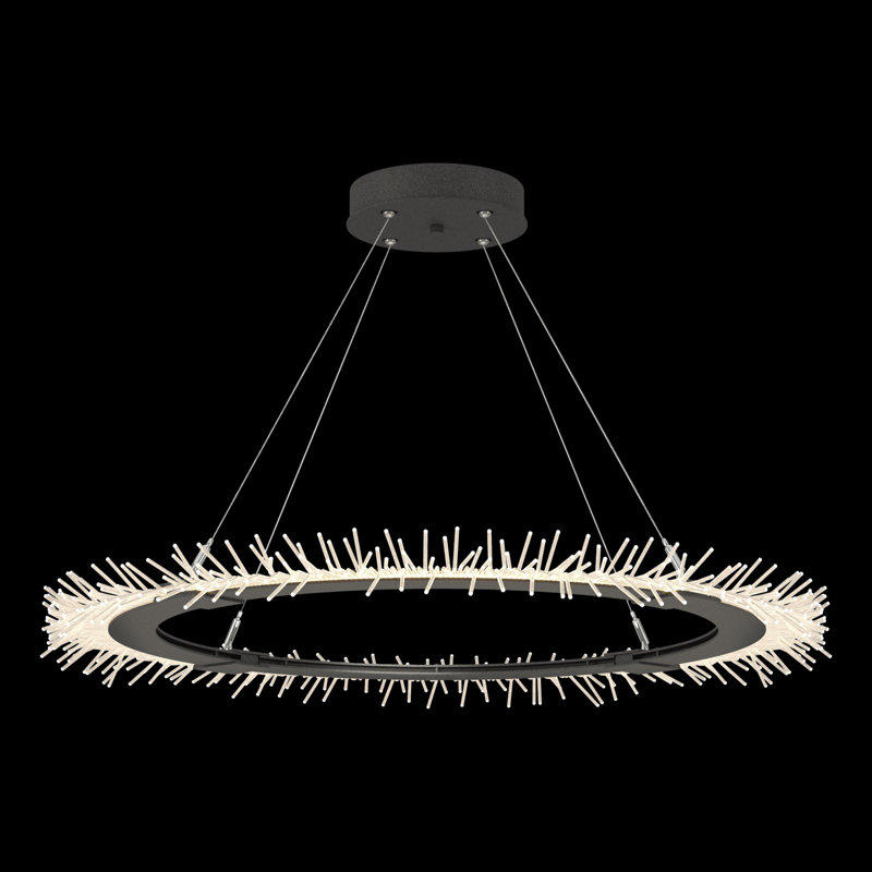 Luminaire suspendu géométrique 1 lumière Anemone, Fer naturel