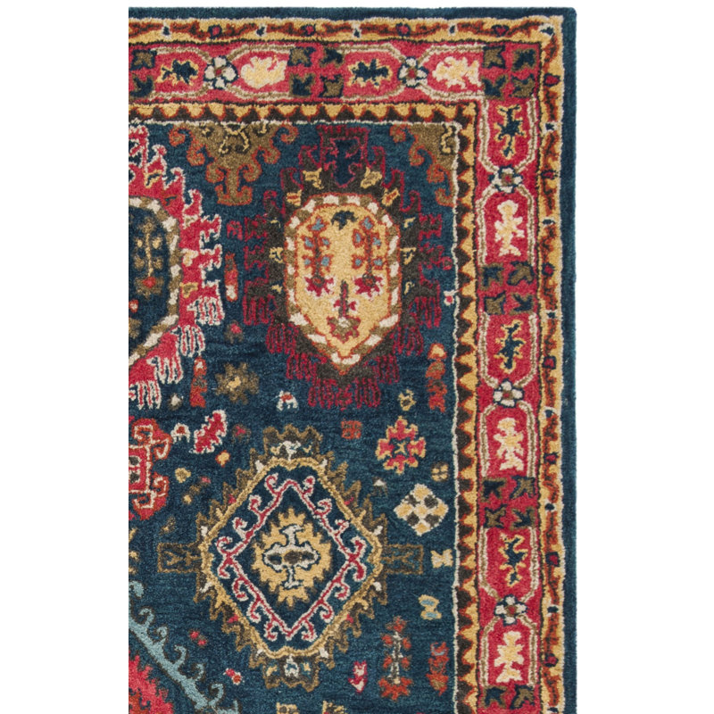 Donnal Hand Tufted Wool Oriental Rug, Rectangle 2' x 3'