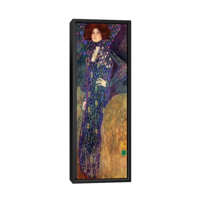"emilie floege, 1902" par gustav klimt,, impression sur toile, H 36 po x l 12 po x P 1,5 po, Cadre noir