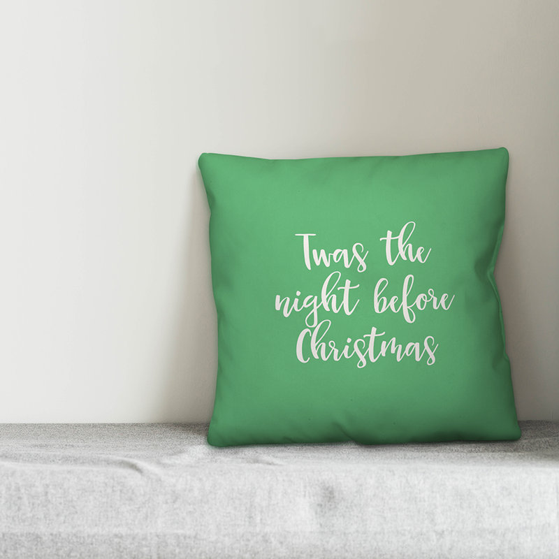  Coussin Twas the Night Avant Noël, Vert clair, Coussin décoratif