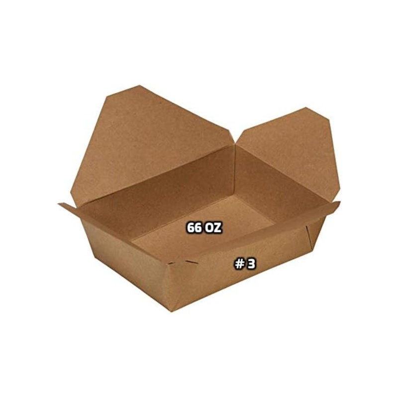 Boîte à lunch éco-responsable en papier kraft brun 66 oz, résistant aux fuites et à la graisse, recyclable (300)