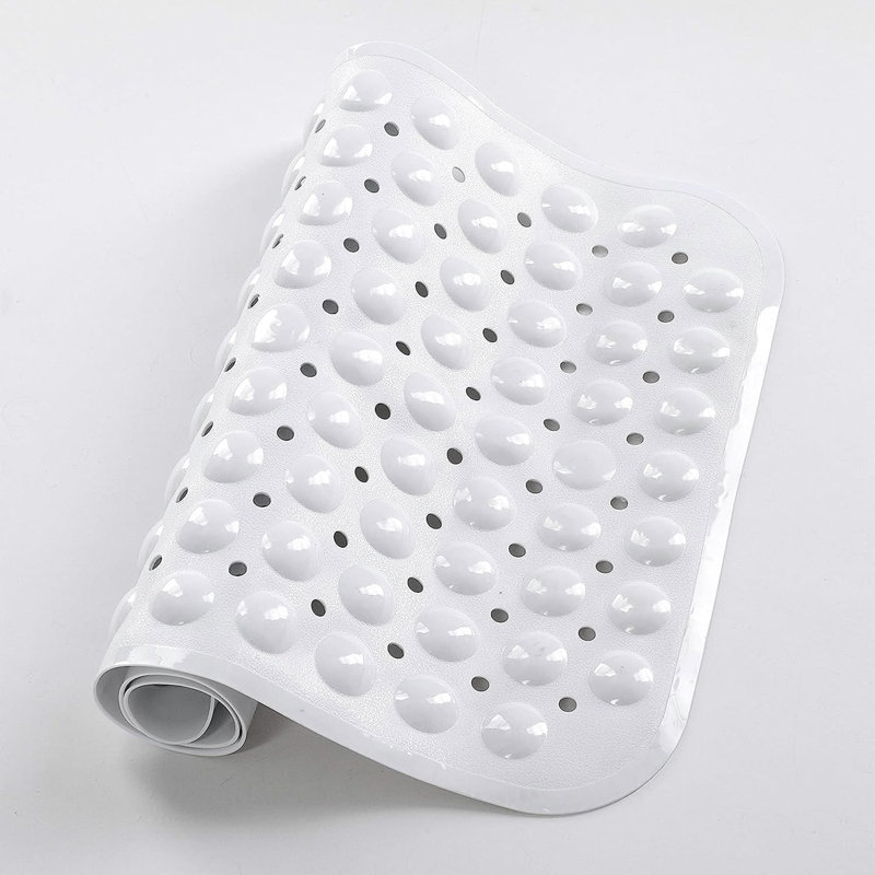 Vinyl Non-Slip Shower Mat, 38cm, 70cm, White