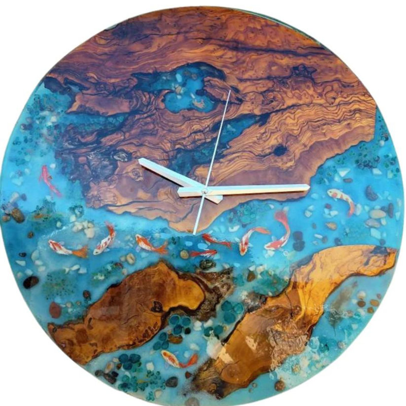 Horloge murale en bois, H 32 po x l 32 po x P 2 po