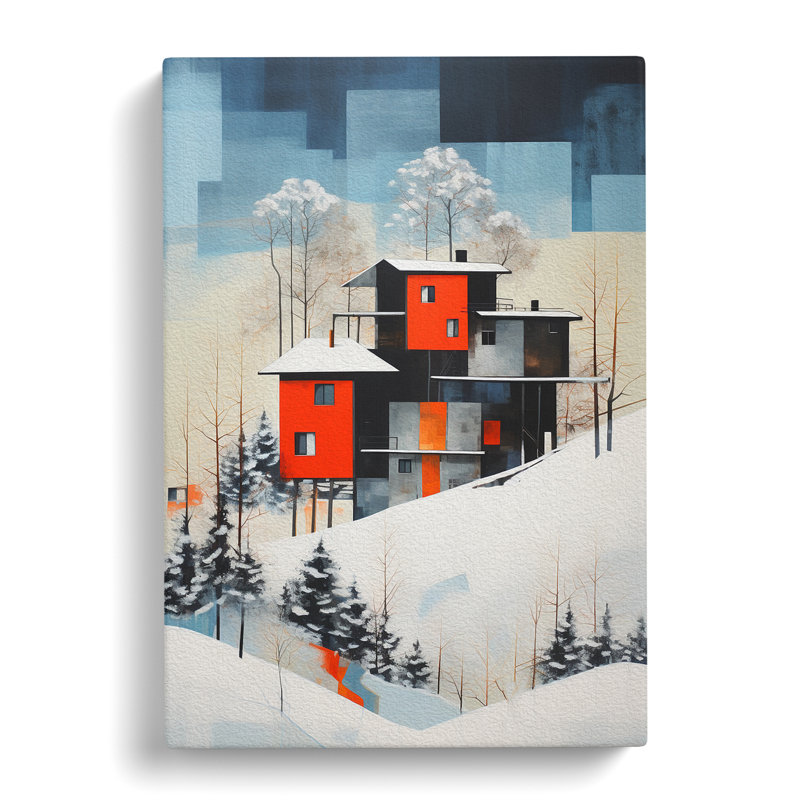 Winter Landscape Constructivism No.2 - Wrapped Canvas, 60cm H x 40cm W x 3cm D