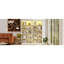 83 tablettes de rangement de 83 po de hauteur avec DEL à trois couleurs, tablettes réglables, beige et jaune, convenant à un ensemble de vidage de bibliothèque de décor de salon, trou de câble, 85,3 po de hauteur, différentes pièces jaunes