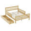 Lit plateforme minimaliste en bois avec garde-corps double et rangement sous le lit-1285672303